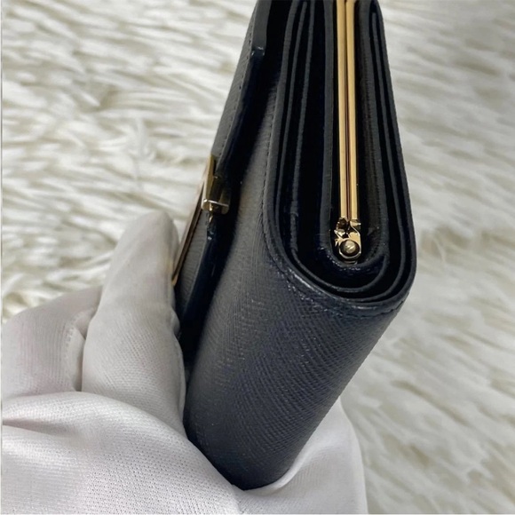 Yves Saint Laurent Black Wallet with Gold Detail - Picture 9 of 13